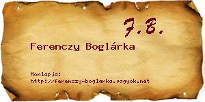 Ferenczy Boglárka névjegykártya