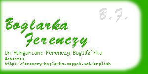 boglarka ferenczy business card